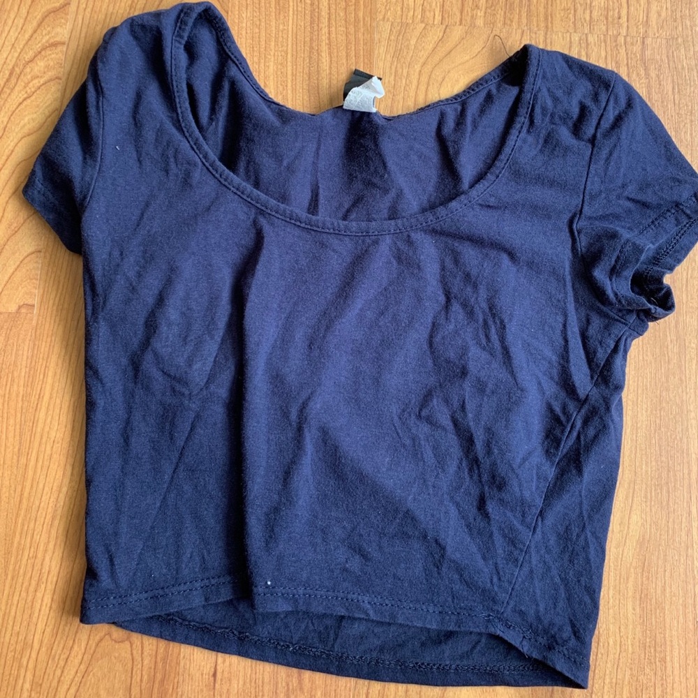 Windsor Navy Blue T-Shirt Crop Top
